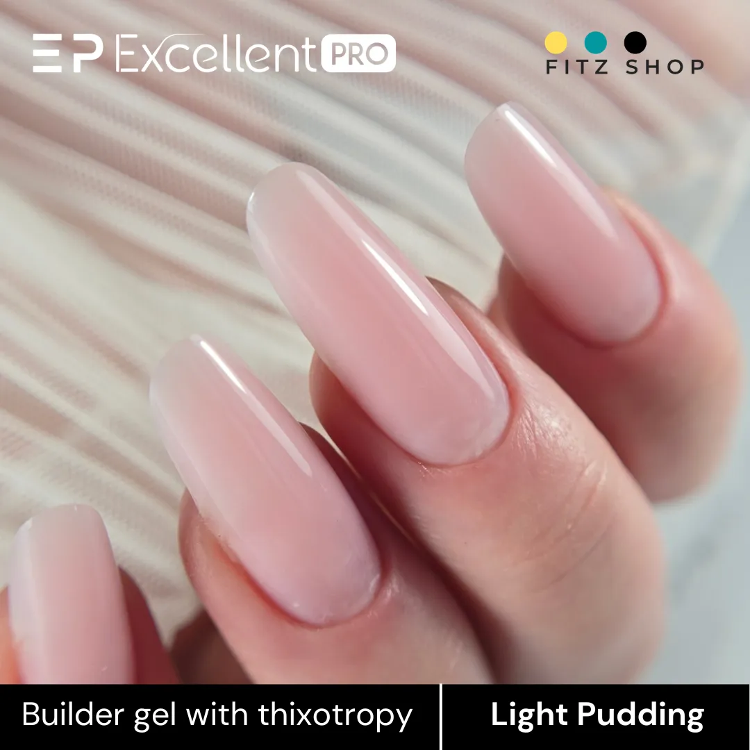 Stylizacja paznokci Excellent PRO - Excellent PRO Builder gel with thixotropy light pudding 15g