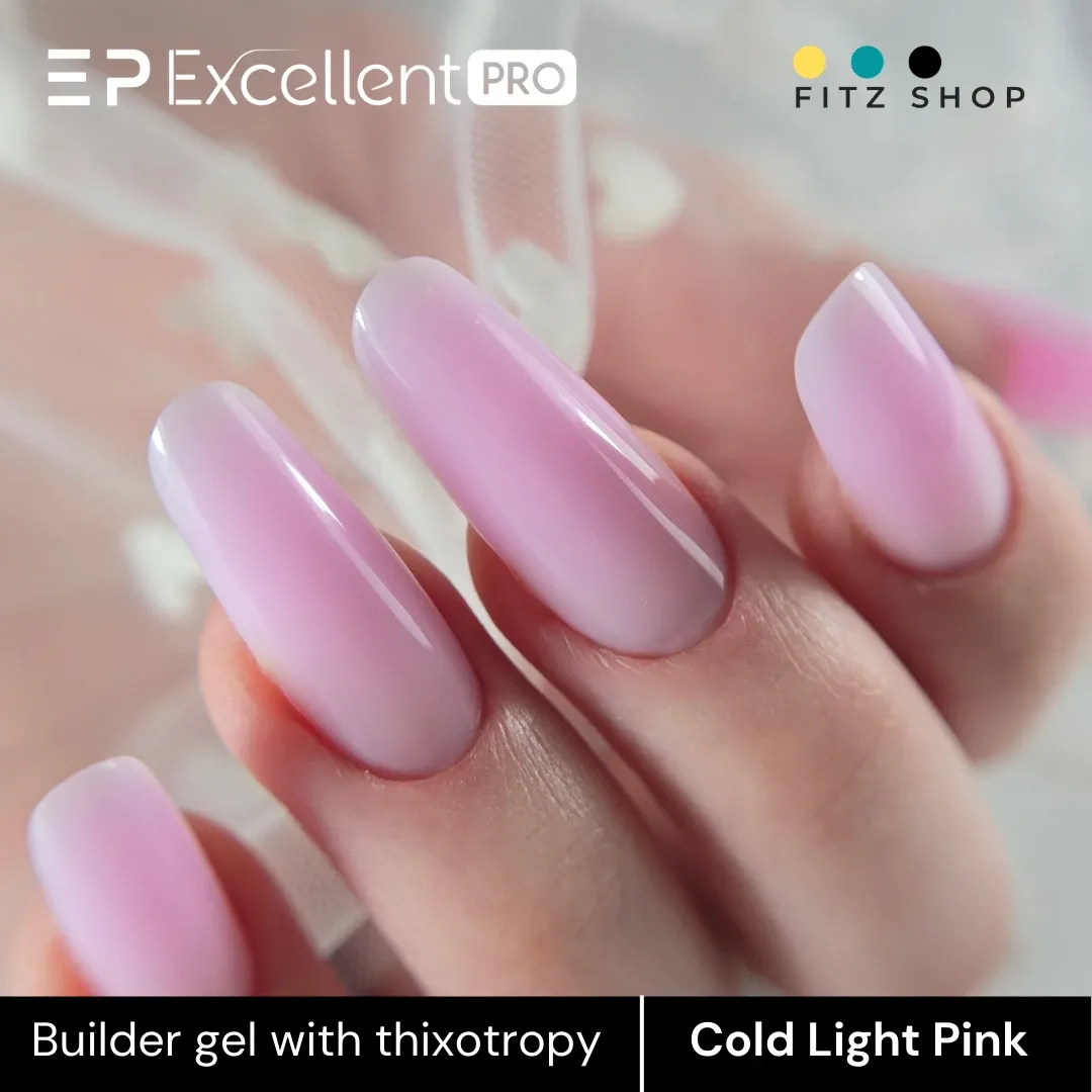 Stylizacja paznokci Excellent PRO - Excellent PRO Builder gel with thixotropy cold light pink 15g
