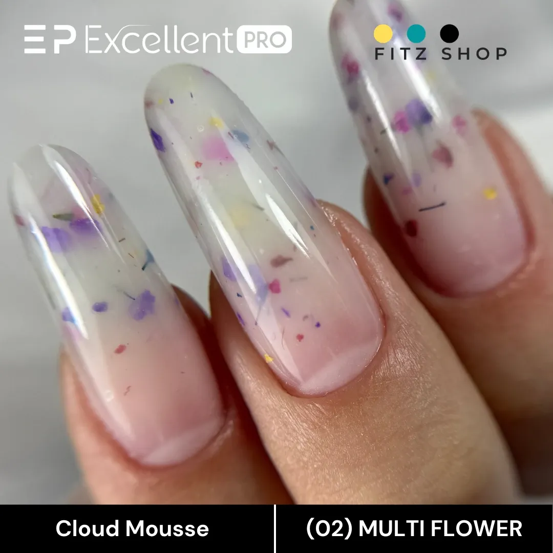 Stylizacja paznokci Excellent PRO - Excellent PRO Cloud Mousse MULTI FLOWER 15g