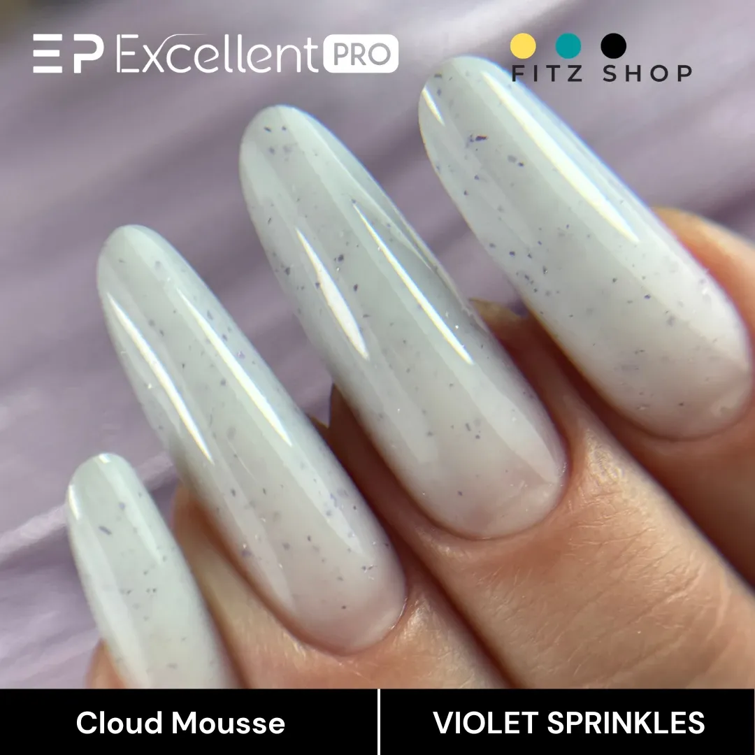 Stylizacja paznokci Excellent PRO - Excellent PRO Cloud Mousse VIOLET SPRINKLES 15g