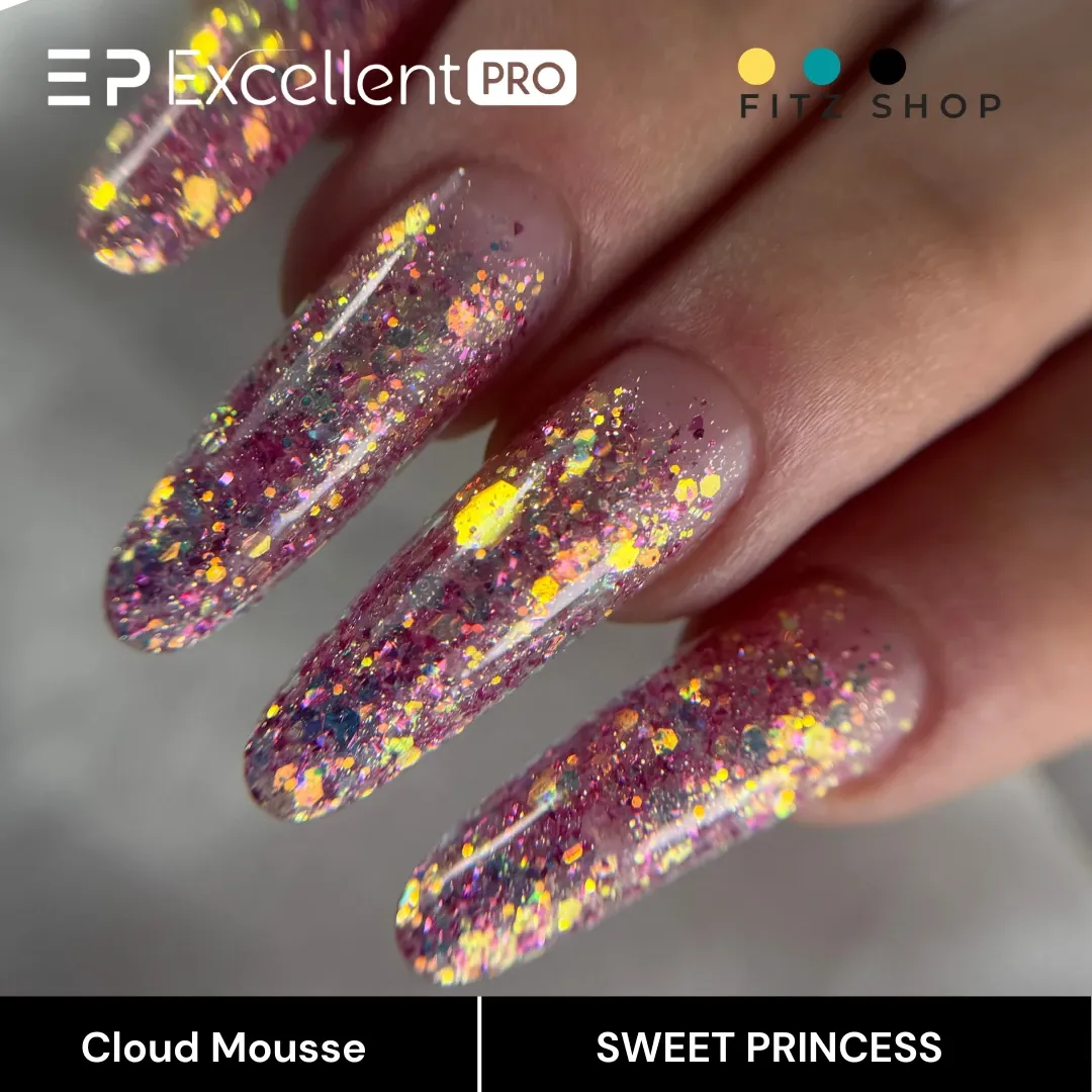 Stylizacja paznokci Excellent PRO - Excellent PRO Cloud Mousse SWEET PRINCESS 15g